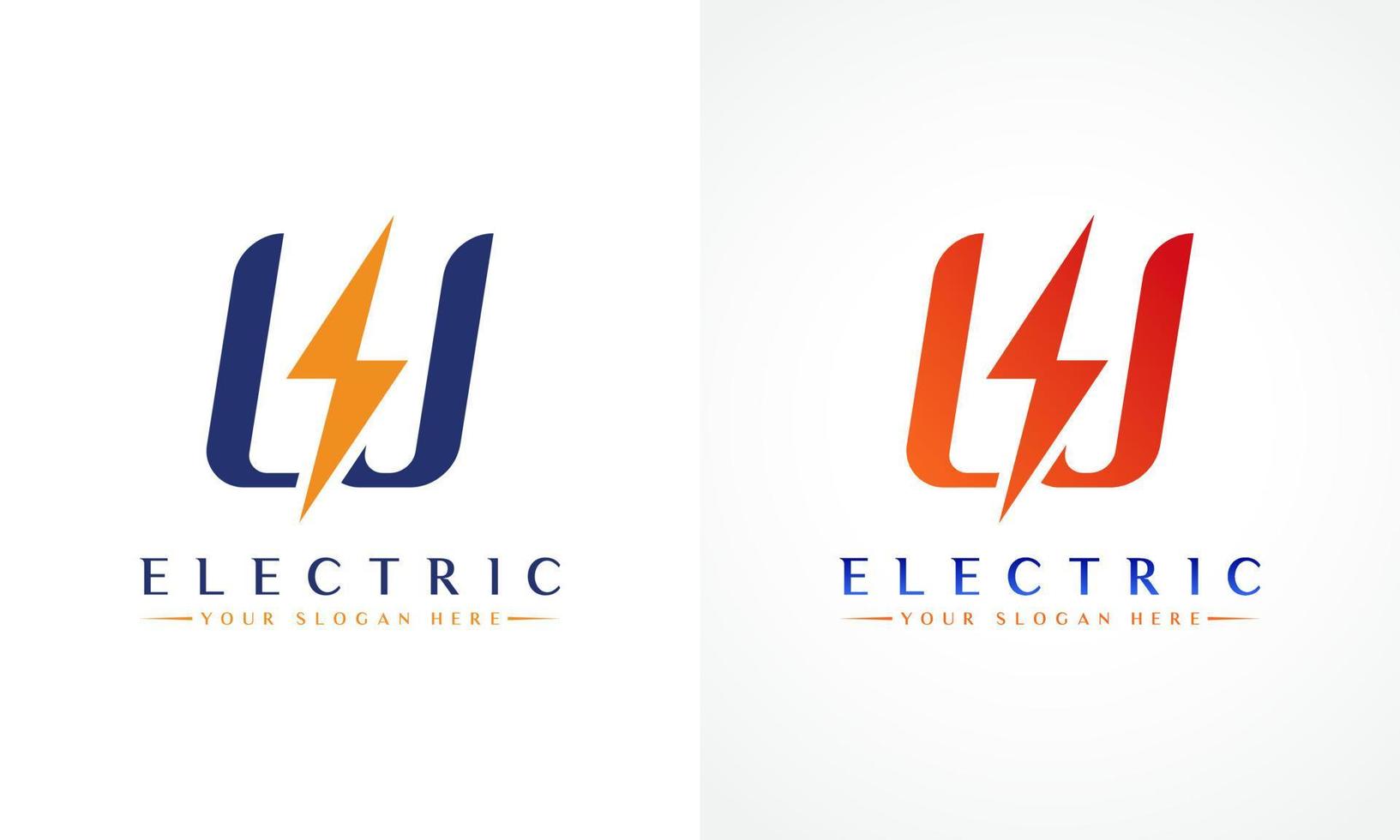 W Letter Logo With Lightning Thunder Bolt Vector Design. Electric Bolt Letter W Logo Vector Illustration.