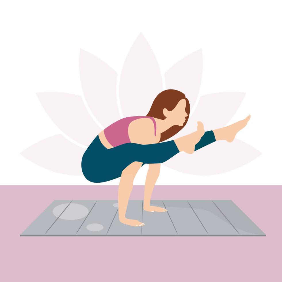 Young woman doing yoga pose, Yoga Asana, Yoga Practicing, Young woman doing fitness, Dancing Girls, Slim Girls, Girl Practicing Sport vector