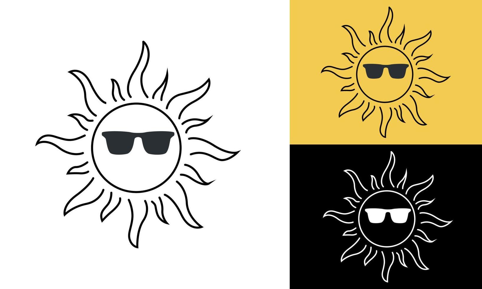 Ilustración de diseño de vector de logotipo de sol. diseño de logotipo moderno