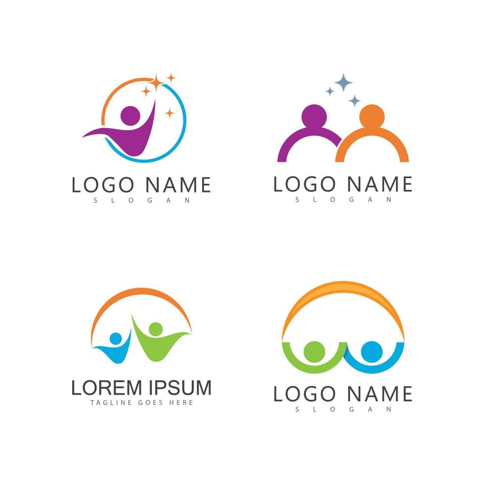 vector de plantilla de logotipo de adopción y atención comunitaria