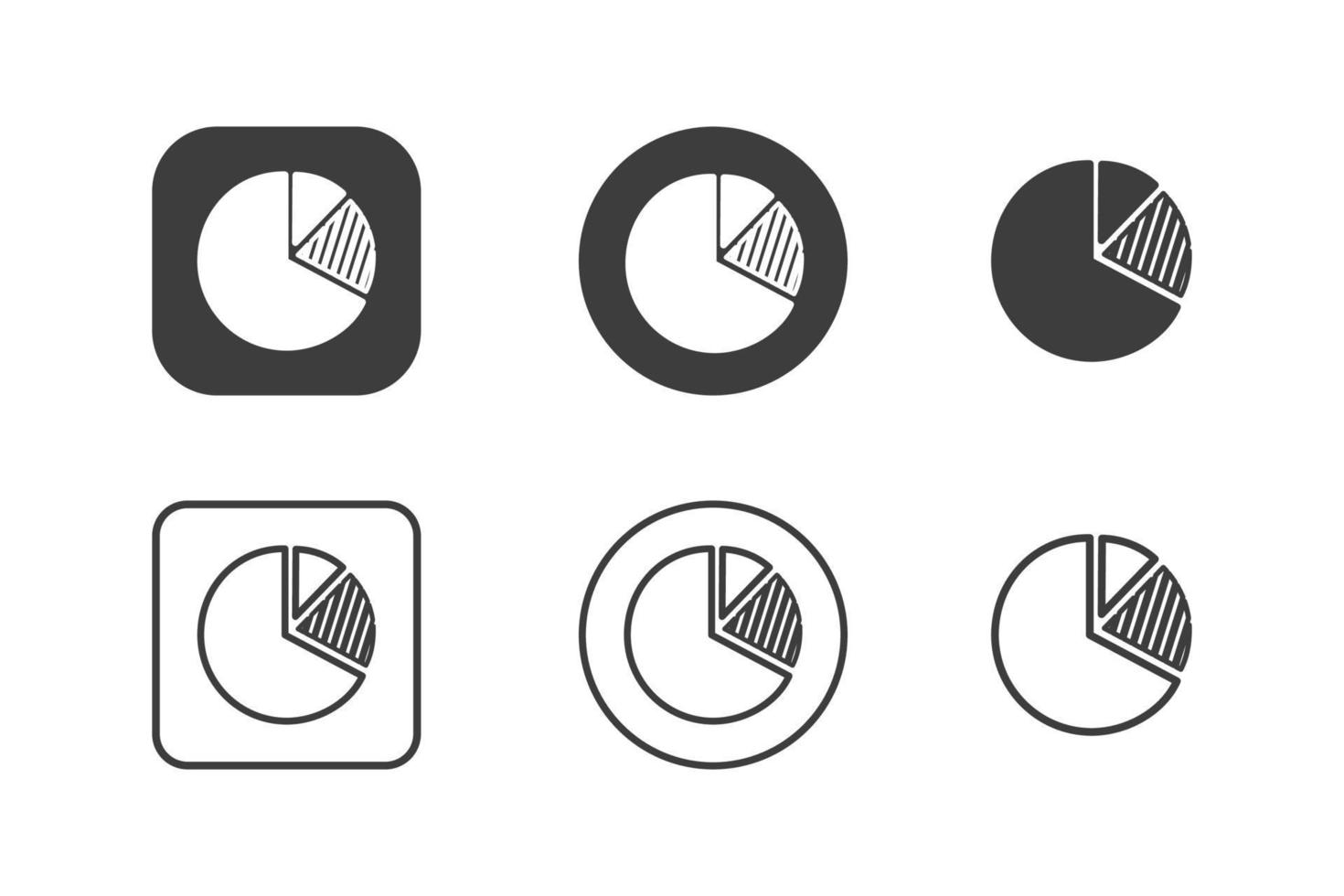 diagrama círculo icono diseño 6 variaciones. aislado sobre fondo blanco. vector