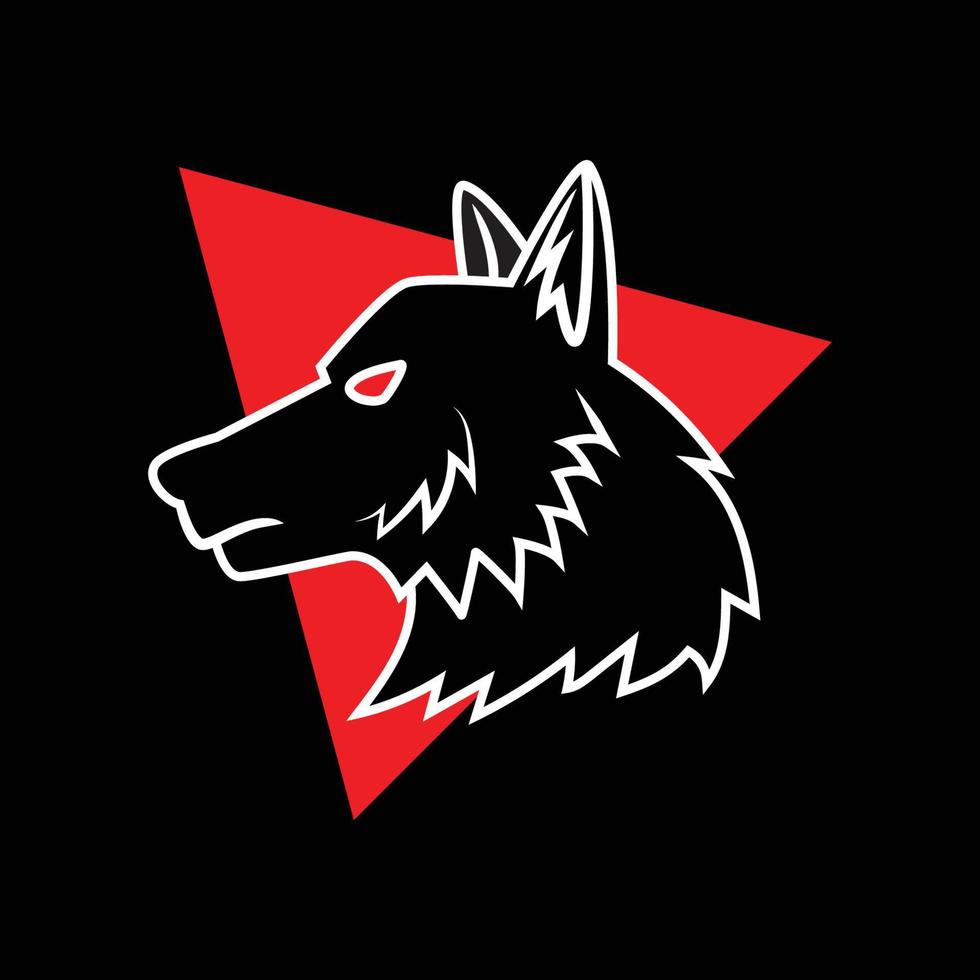 ilustración gráfica del logotipo de la cabeza de lobo vector