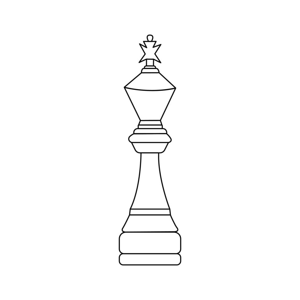 Chess piece king. Vector black and white isolated outline