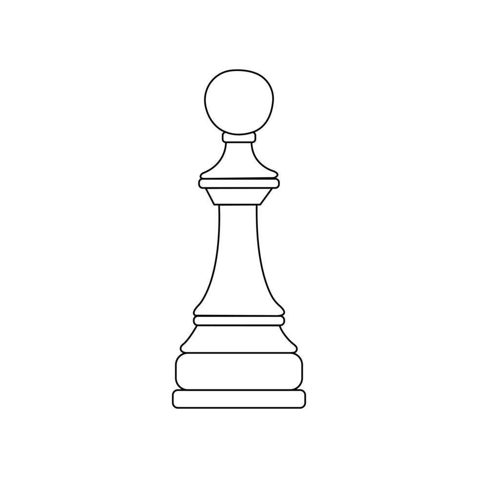 Chess piece pawn. Vector black and white isolated outline