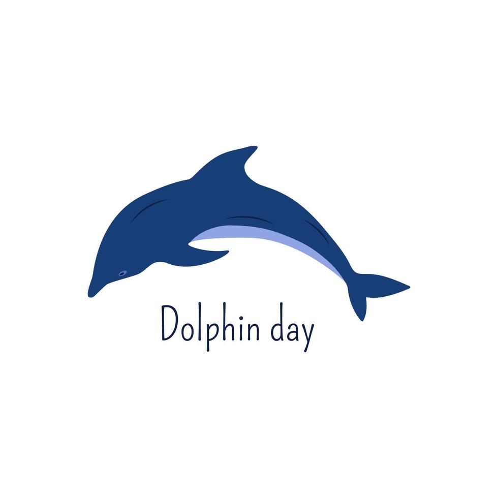 Dolphin swimming in the ocean. Dolphin Day vector