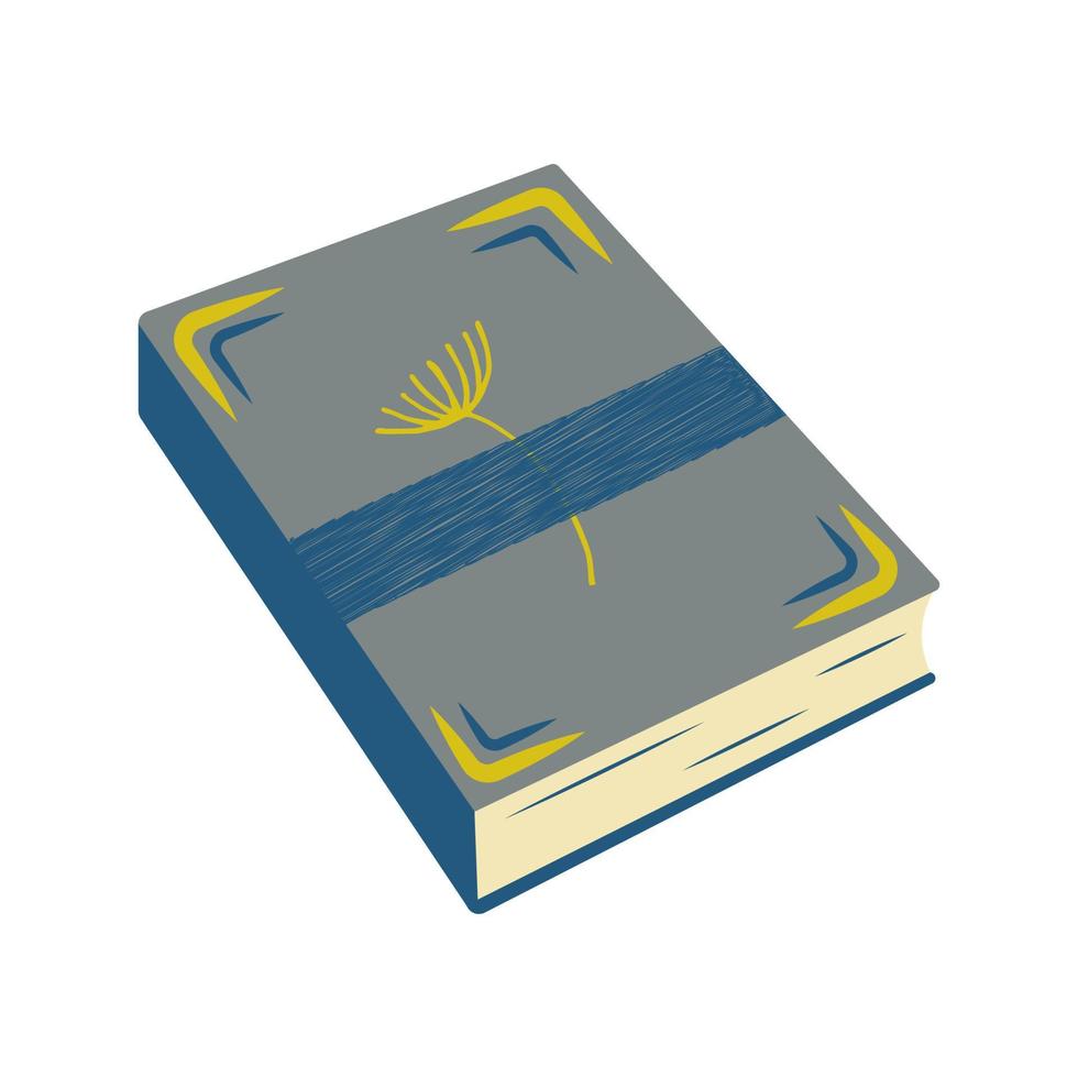 Blue book with dandelion flower on the cover vector