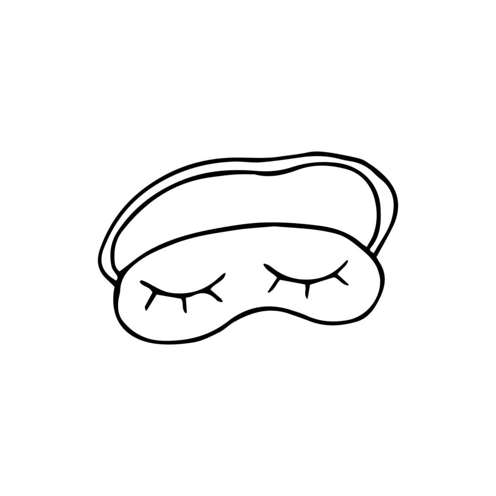 Doodle blindfold for sleeping. A convenient accessory vector