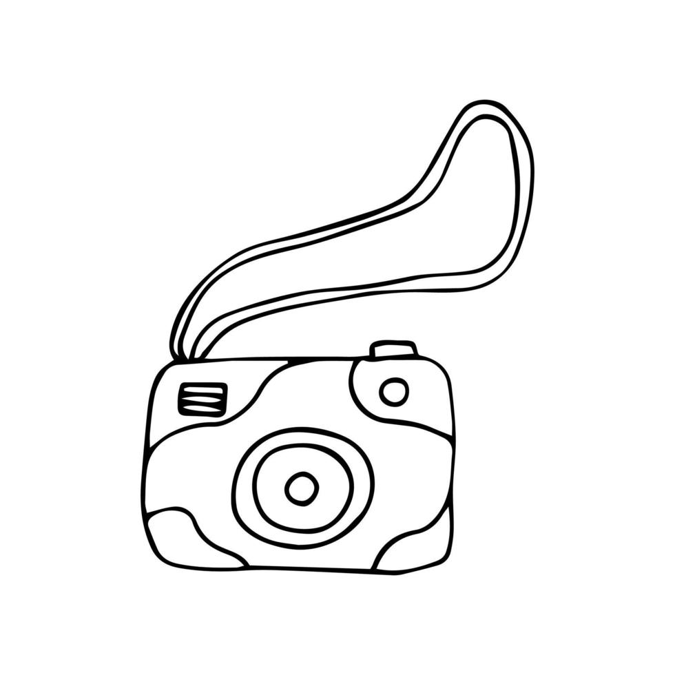 Stylish camera black and white illustration doodle 18863700 Vector Art