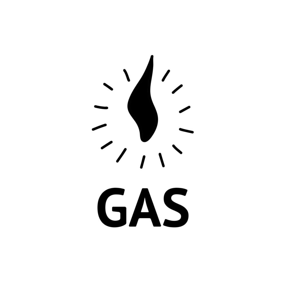 Gas symbol. Flame of fire. Vector hand drawn