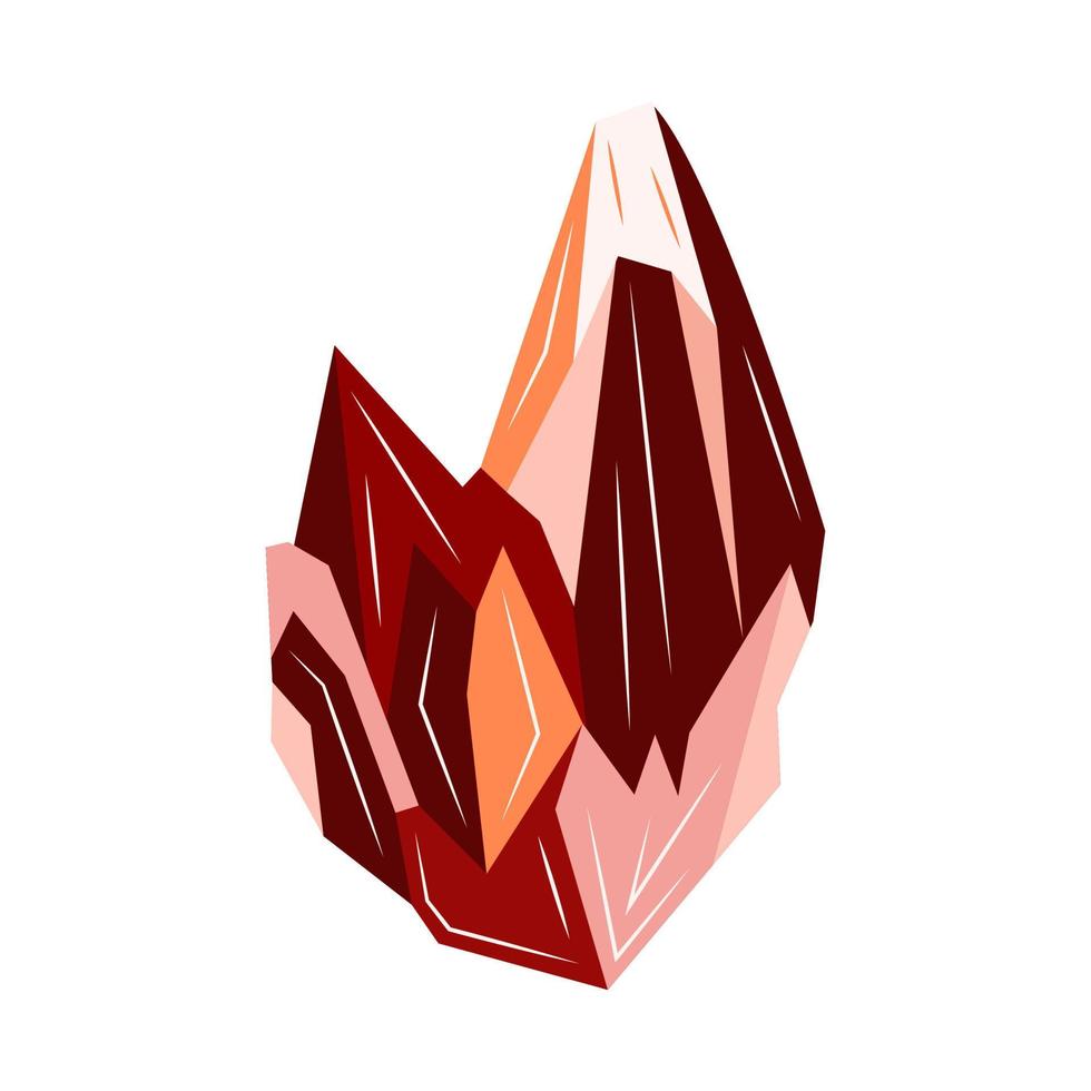 Garnet, ruby or zircon. Crystal magic. Vector hand drawn