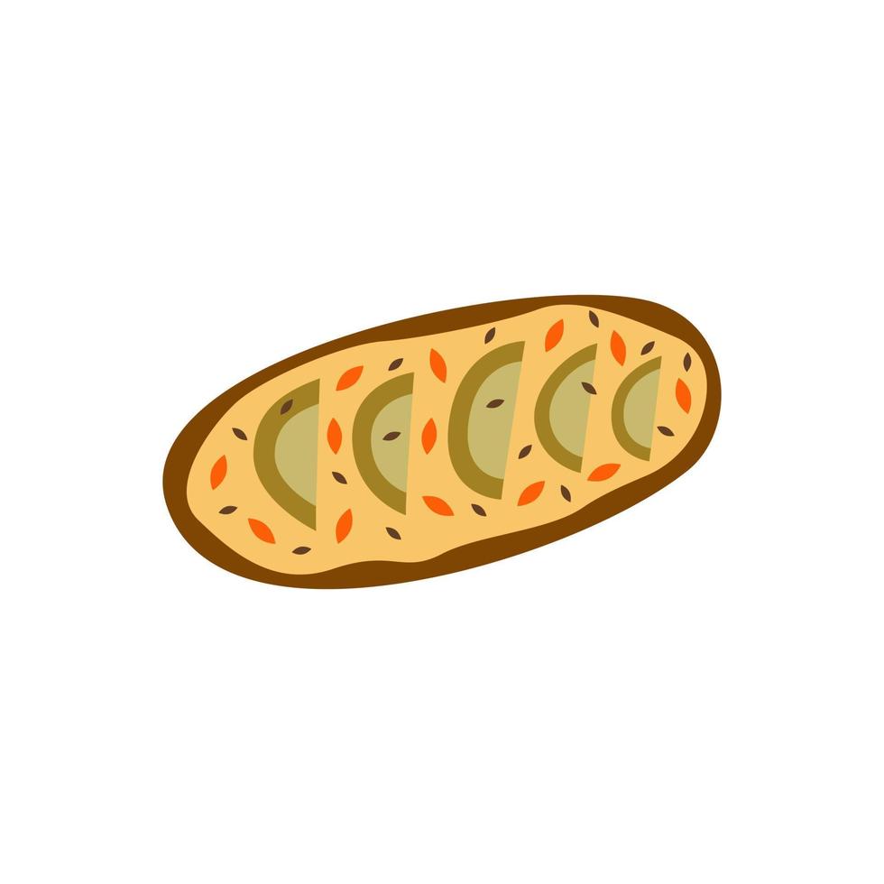 Sandwich with avocado slices. Vector hand drawn isolated