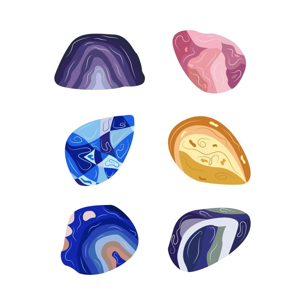 Set of Gemstone magic. Vector hand drawn