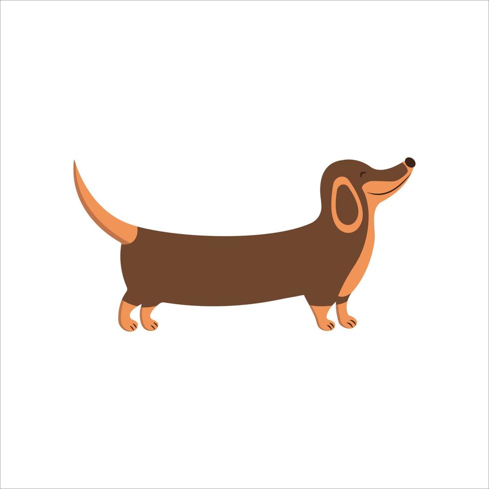 Happy dachshund walks and smiles. National Puppy Day vector