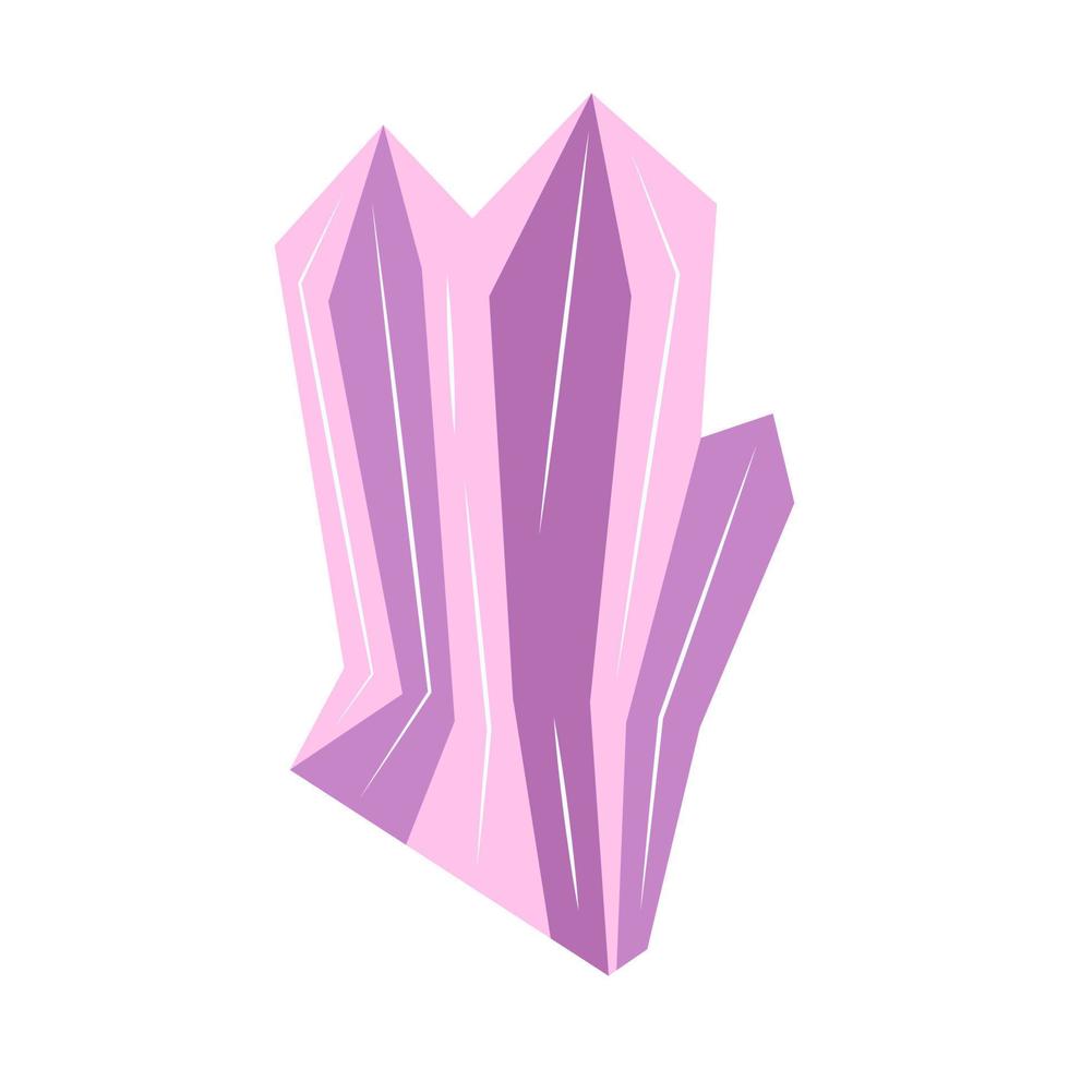 Rose quartz. Crystal Gemstone magic. Vector hand drawn