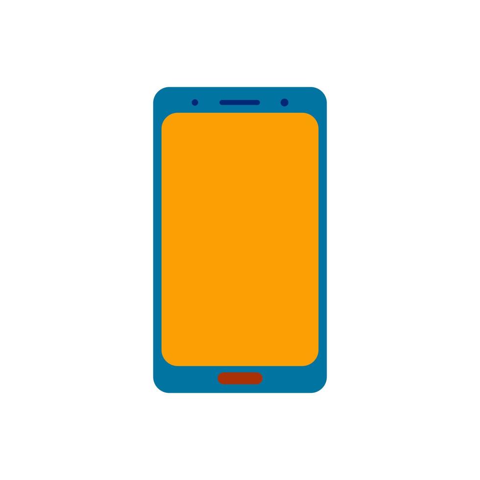 Mobile phone in blue, stylish smartphone on a white background vector