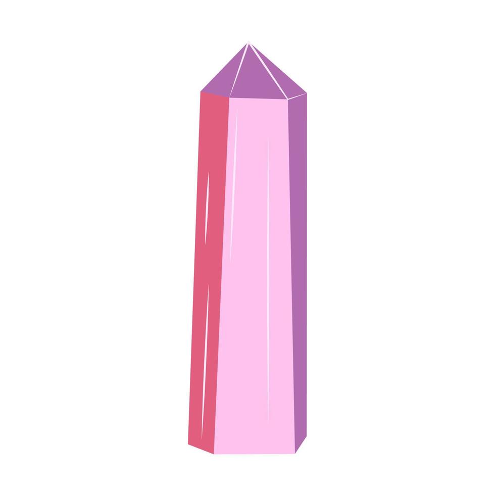 Rose quartz. Pink Gemstone magic. Vector hand drawn