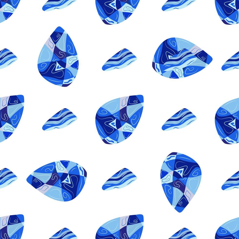 Seamless pattern with sodalite gemstones vector white background