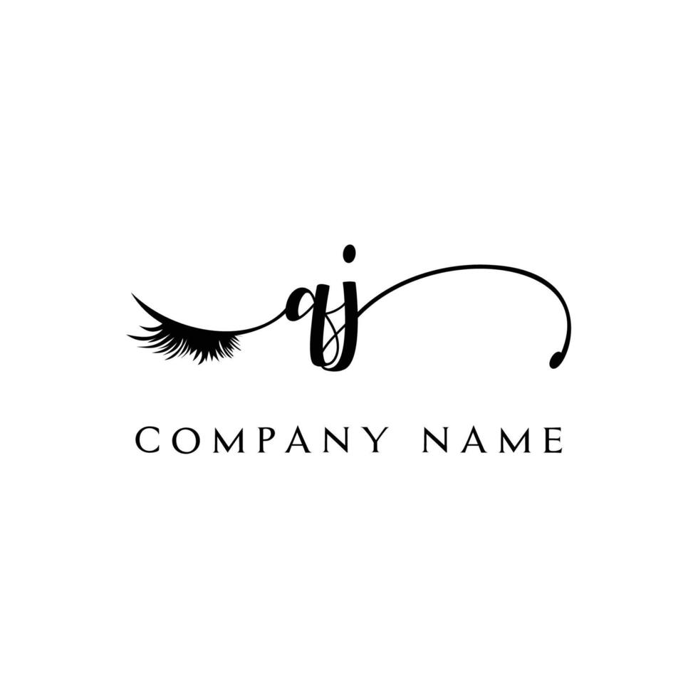 initial QJ logo handwriting beauty salon fashion modern luxury letter vector