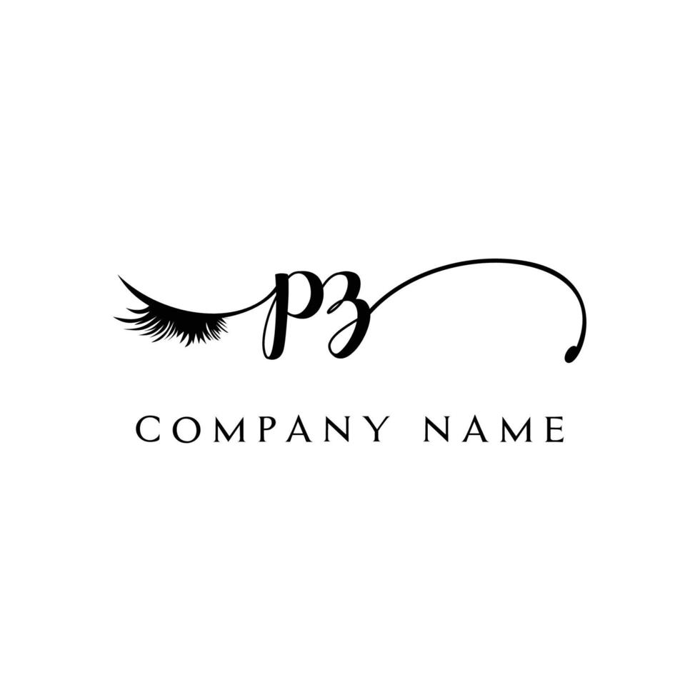 initial PZ logo handwriting beauty salon fashion modern luxury letter vector