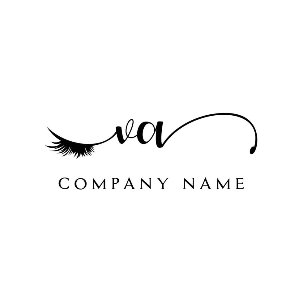 inicial va logo escritura salón de belleza moda moderno lujo carta vector