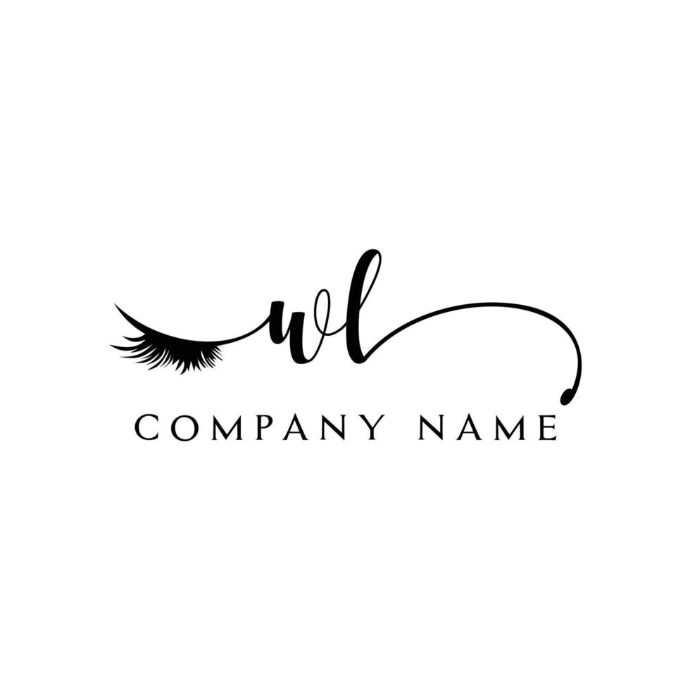 initial WL logo handwriting beauty salon fashion modern luxury letter vector