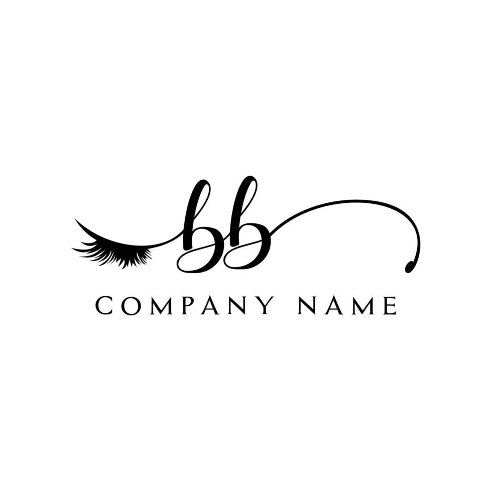 inicial bb logo escritura salón de belleza moda moderno lujo carta vector