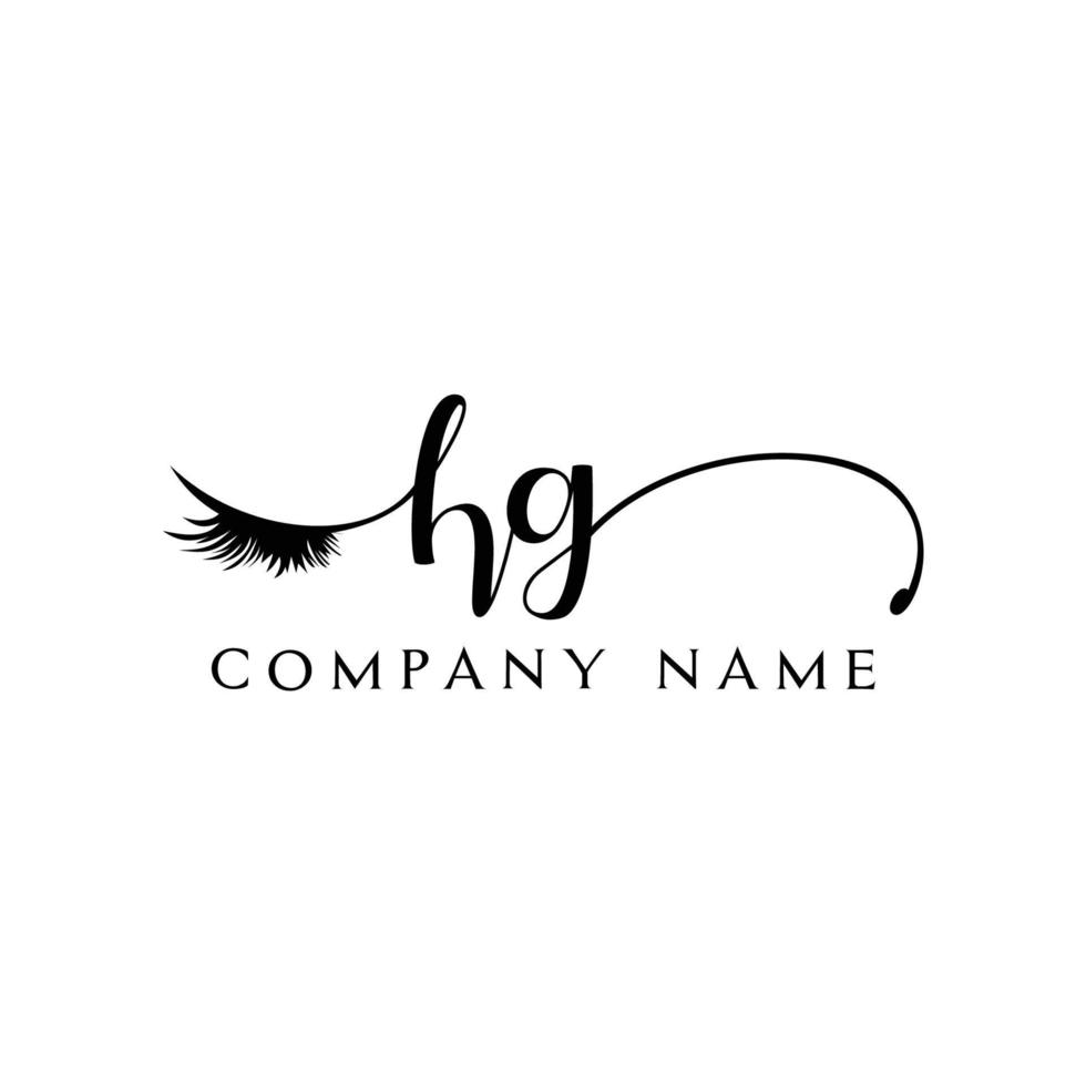 initial HG logo handwriting beauty salon fashion modern luxury letter vector