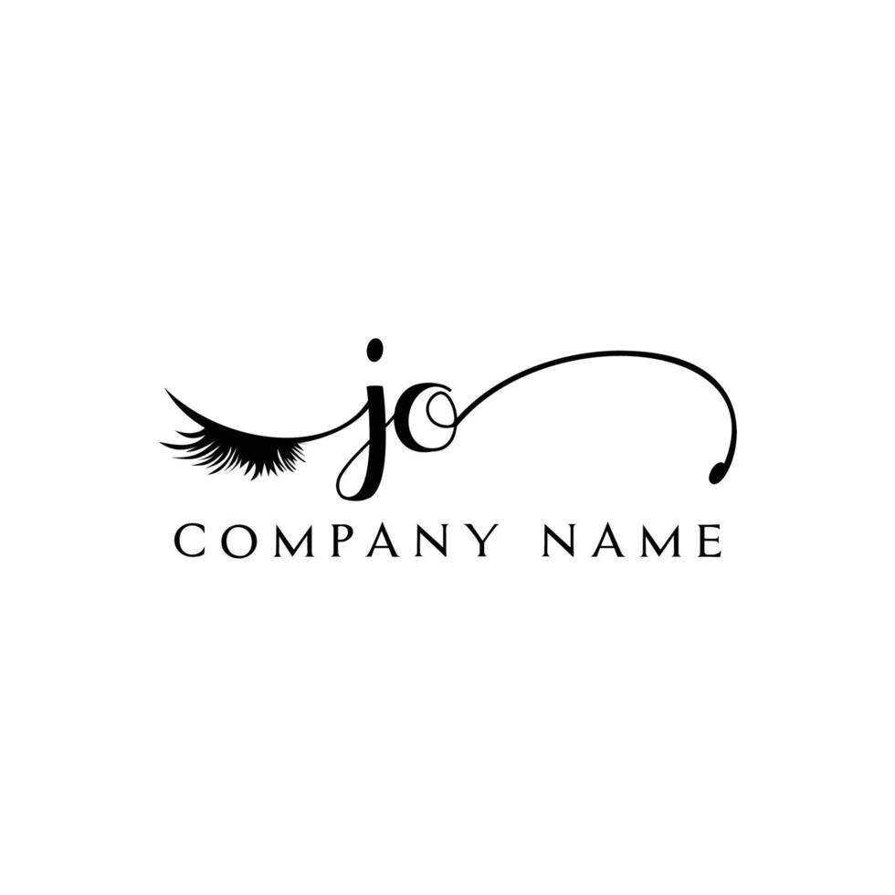 initial JO logo handwriting beauty salon fashion modern luxury letter vector