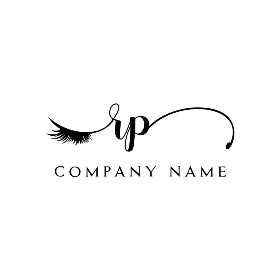 initial RP logo handwriting beauty salon fashion modern luxury letter vector