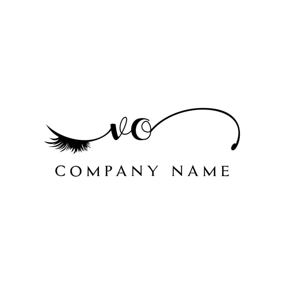 inicial vo logo escritura salón de belleza moda moderno lujo carta vector