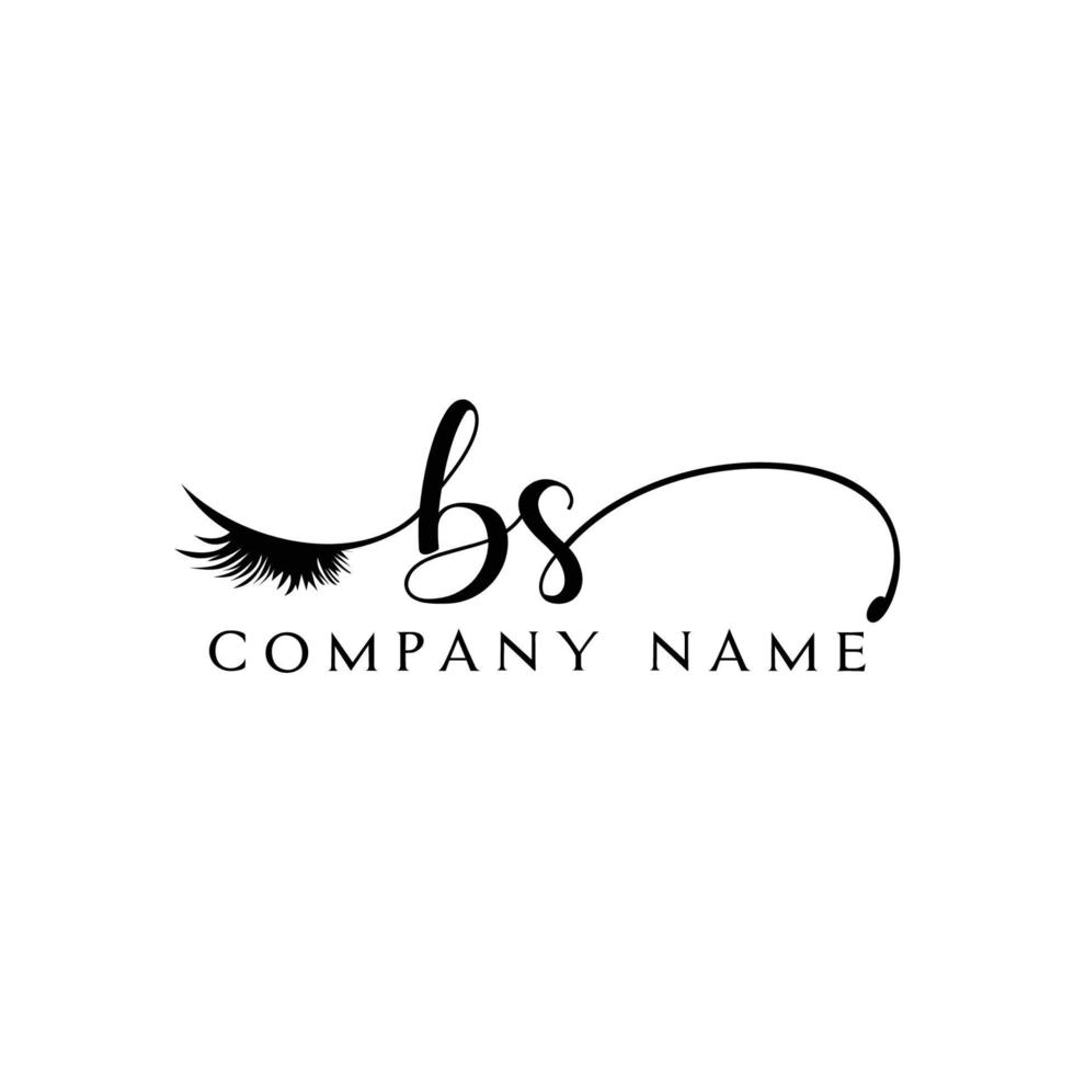 inicial bs logo escritura salón de belleza moda moderno lujo carta vector