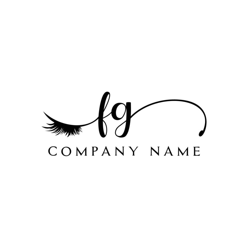 initial FG logo handwriting beauty salon fashion modern luxury letter vector