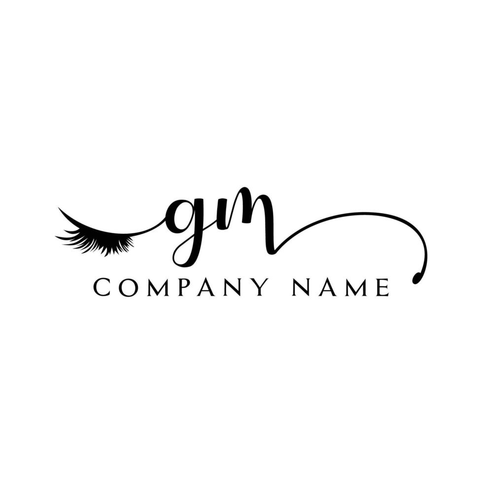 initial GM logo handwriting beauty salon fashion modern luxury letter vector