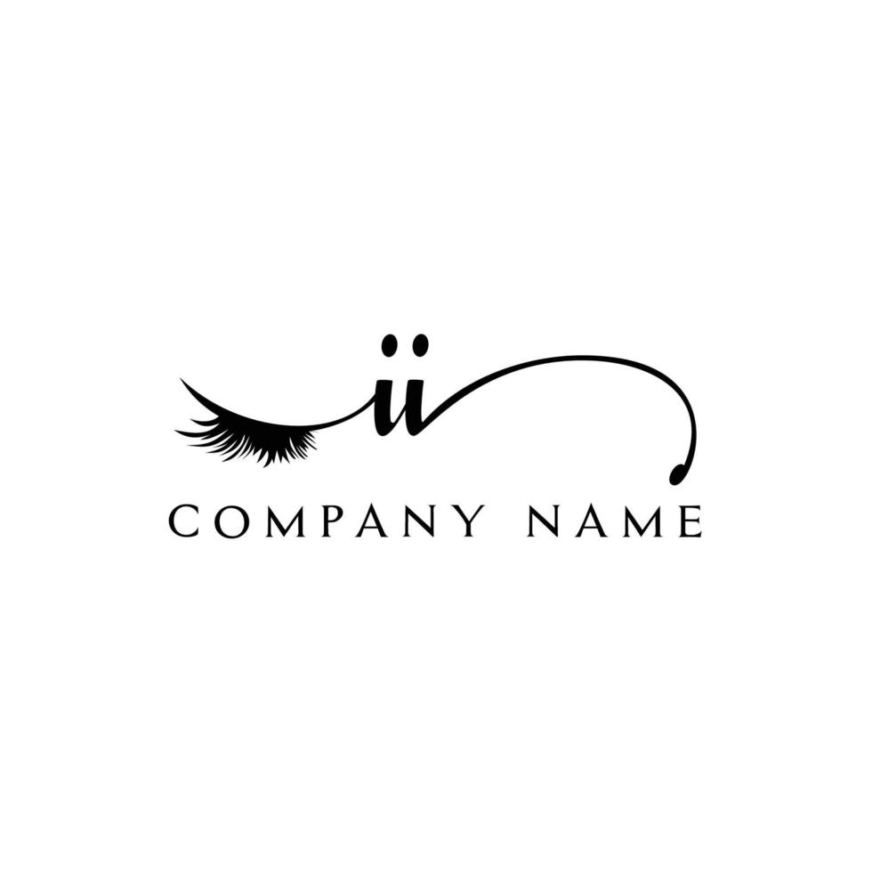 initial II logo handwriting beauty salon fashion modern luxury letter vector