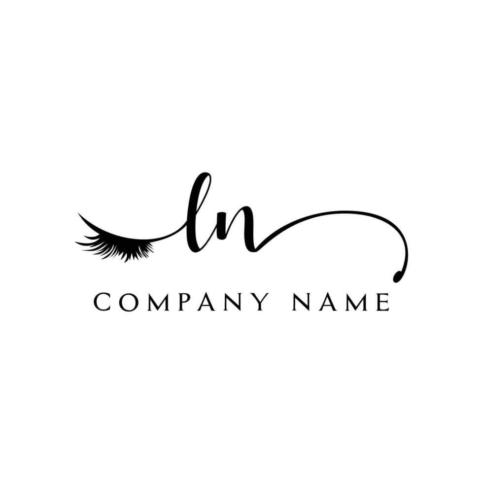 initial LN logo handwriting beauty salon fashion modern luxury letter vector