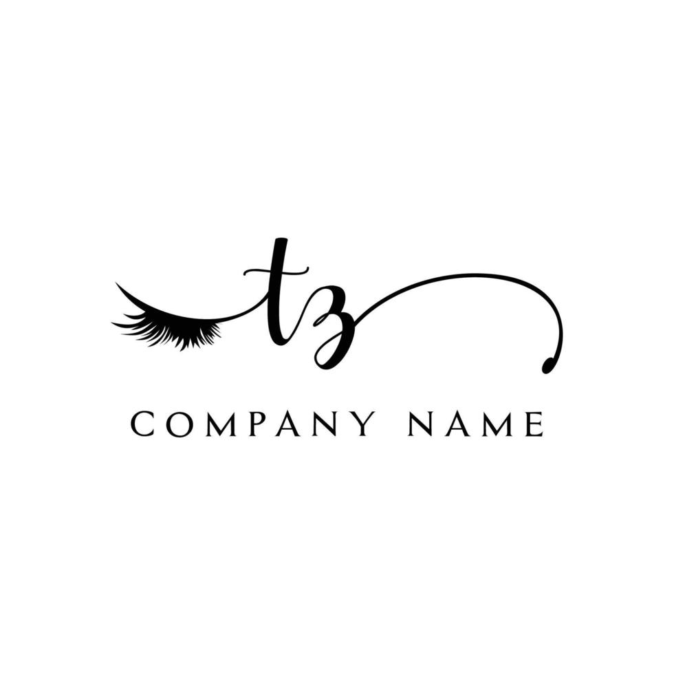 initial TZ logo handwriting beauty salon fashion modern luxury letter vector