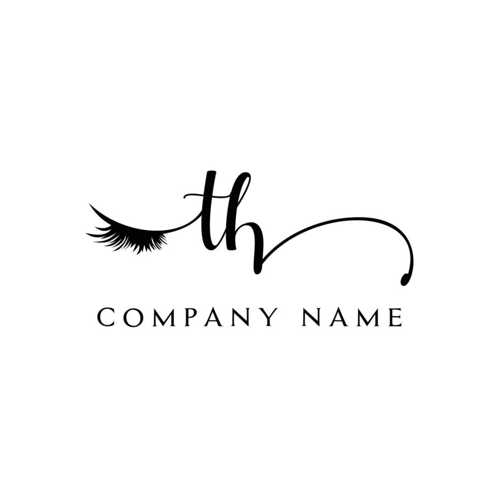 initial TH logo handwriting beauty salon fashion modern luxury letter vector