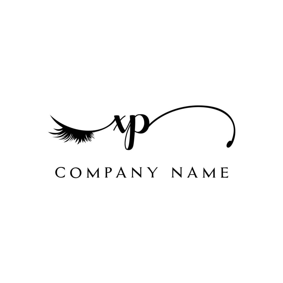 inicial xp logo escritura salón de belleza moda moderno lujo carta vector