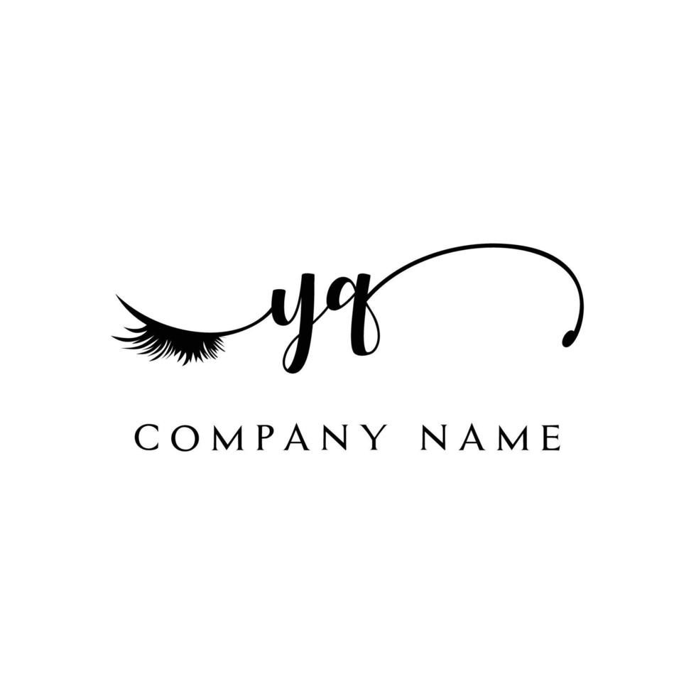 initial YQ logo handwriting beauty salon fashion modern luxury letter vector