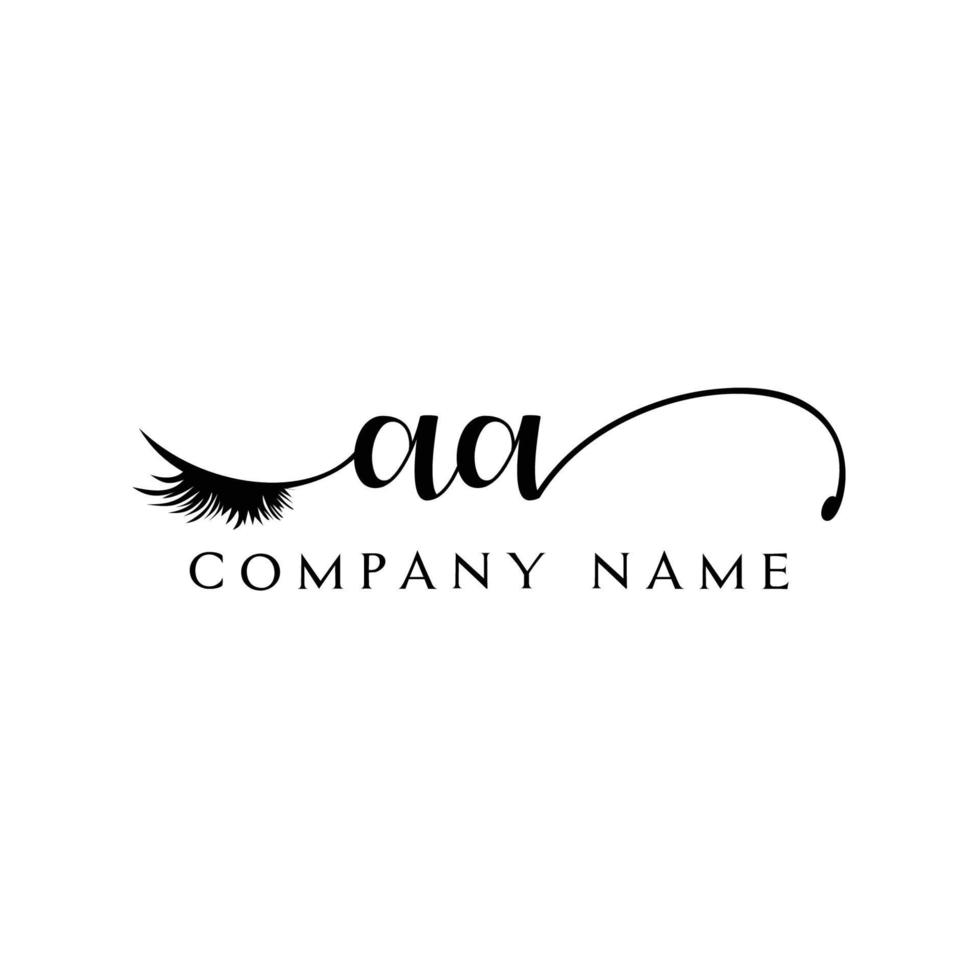 inicial aa logo escritura salón de belleza moda moderno lujo carta vector