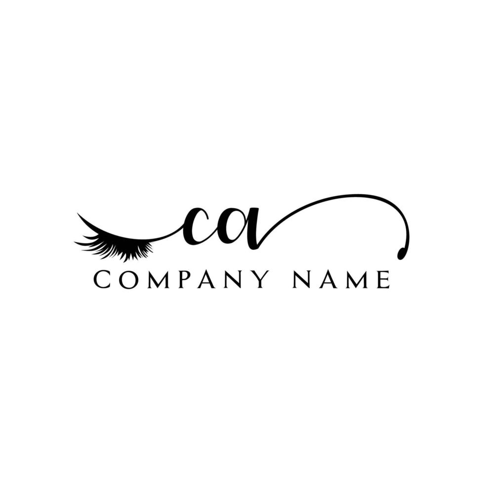 initial CA logo handwriting beauty salon fashion modern luxury letter vector