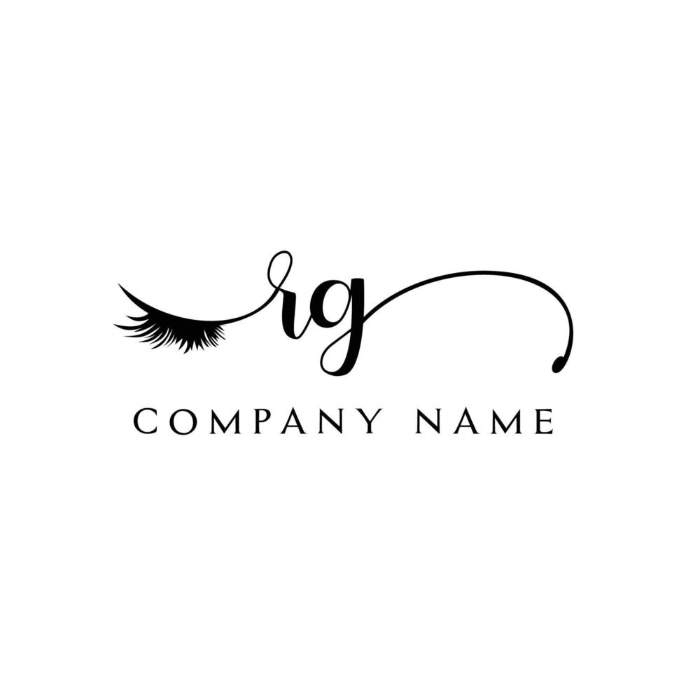 inicial rg logo escritura salón de belleza moda moderno lujo carta vector