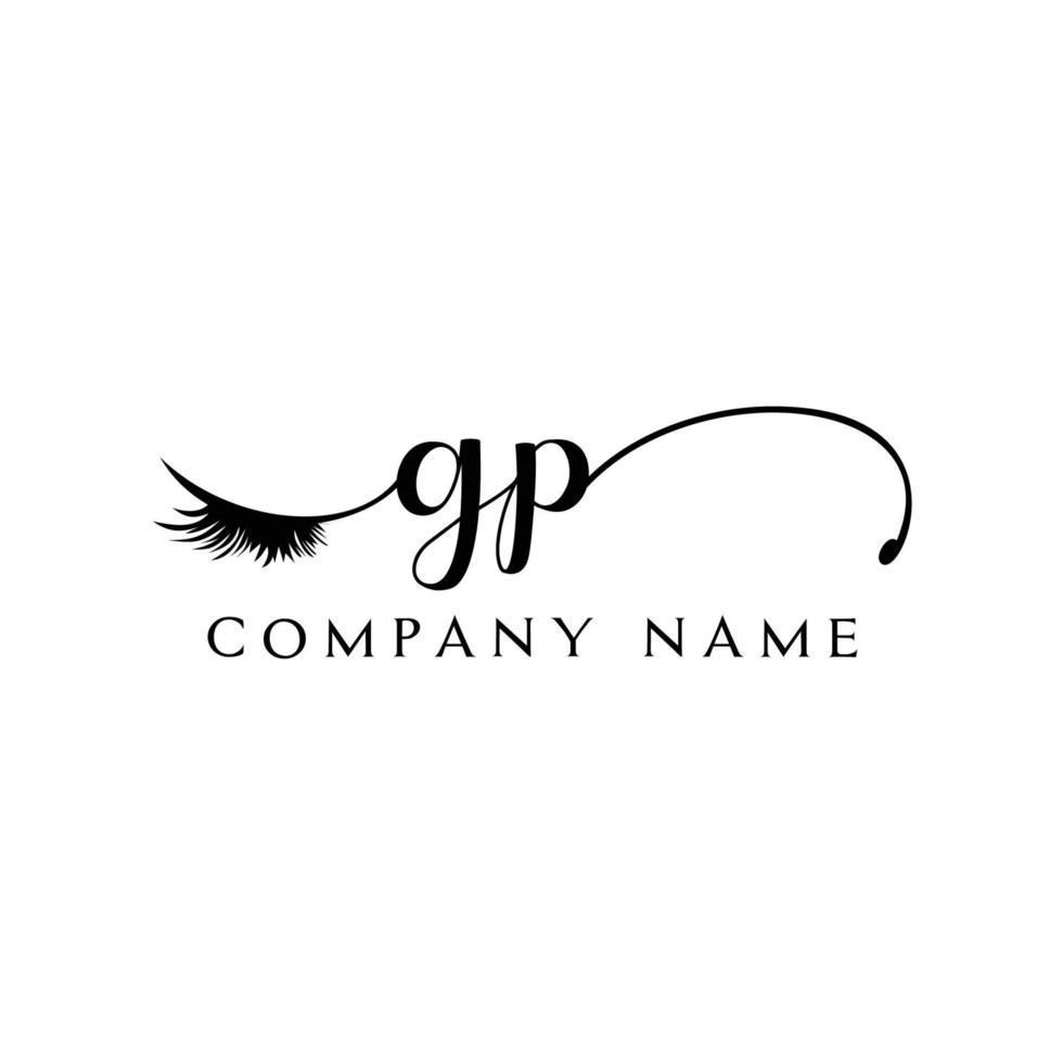 initial GP logo handwriting beauty salon fashion modern luxury letter vector