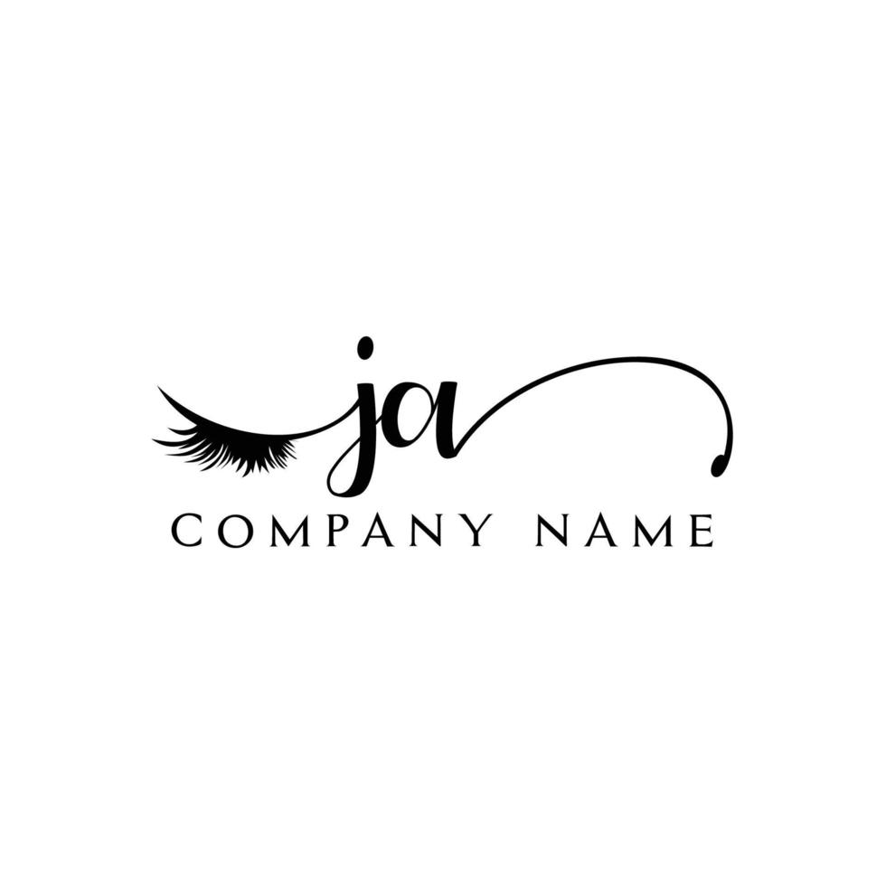 initial JA logo handwriting beauty salon fashion modern luxury letter vector