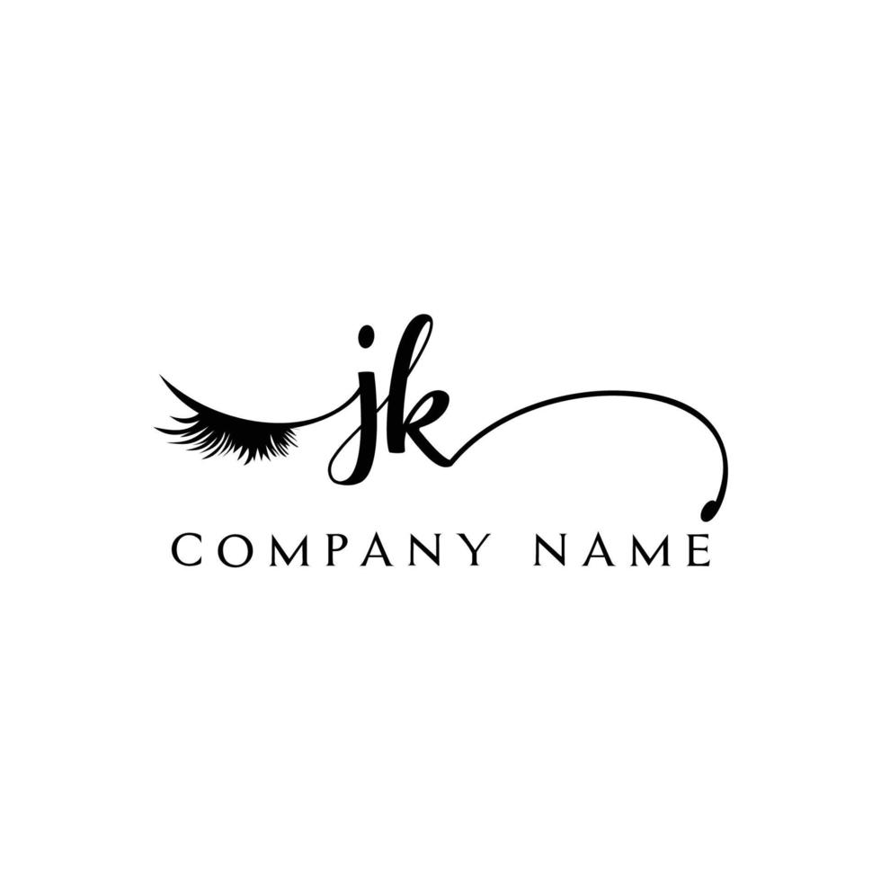 initial JK logo handwriting beauty salon fashion modern luxury letter vector