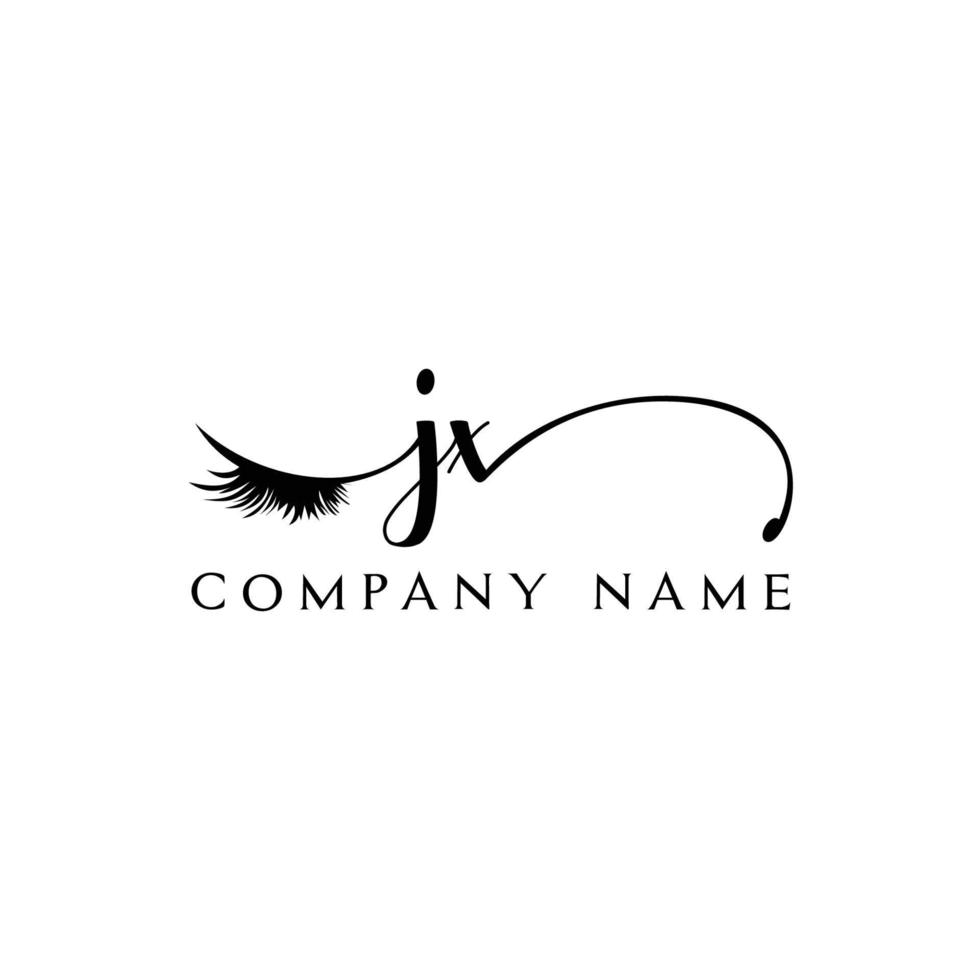 initial JX logo handwriting beauty salon fashion modern luxury letter vector