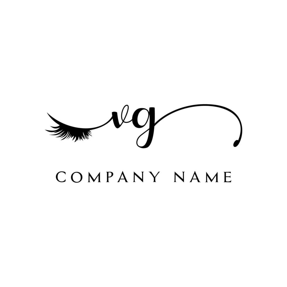 initial VG logo handwriting beauty salon fashion modern luxury letter vector