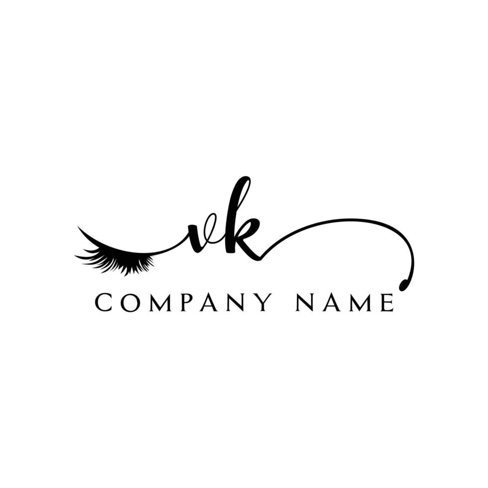 inicial vk logo escritura salón de belleza moda moderno lujo carta vector