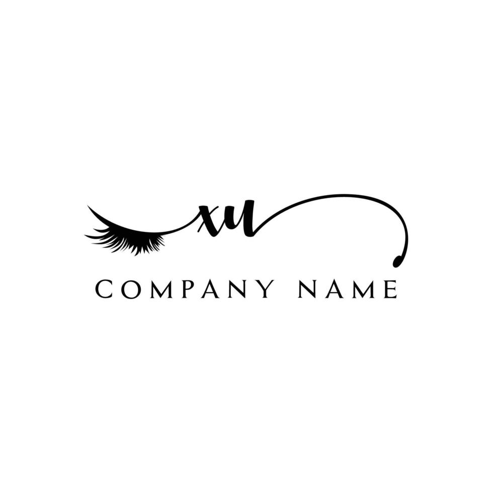 initial XU logo handwriting beauty salon fashion modern luxury letter vector