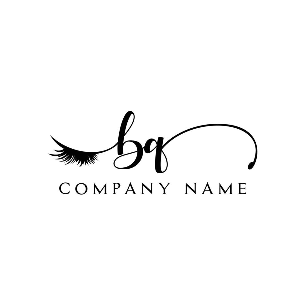 inicial bq logo escritura salón de belleza moda moderno lujo carta vector